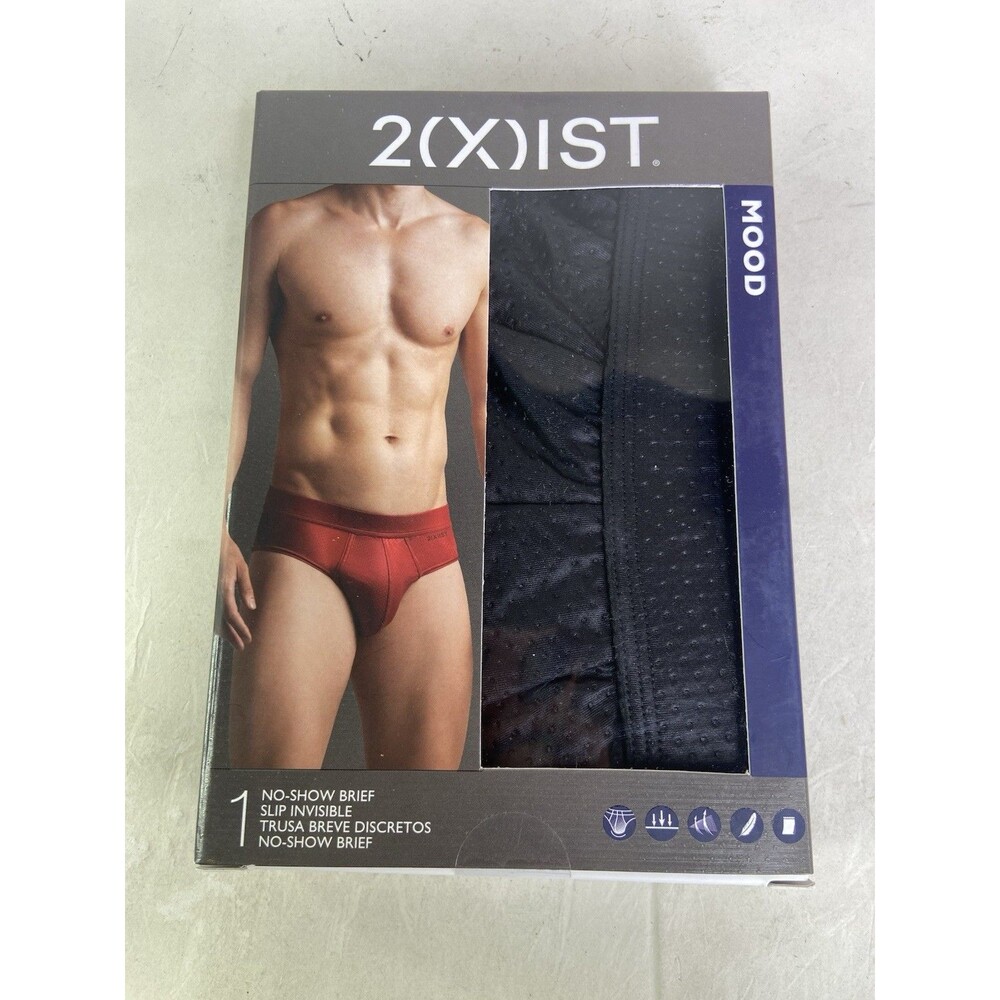 2xist Mood No Show Brief Underwear Black Beauty Mens Size L